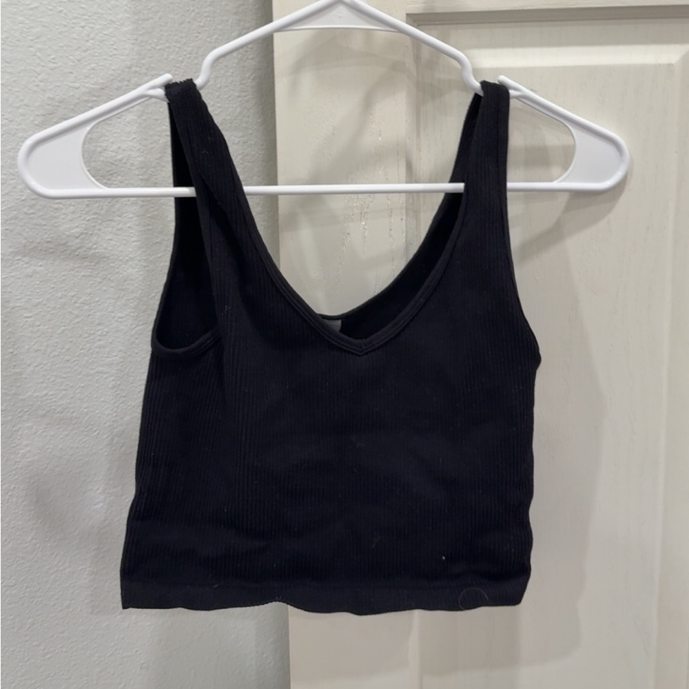 Black Ribbed Women's Tank Top